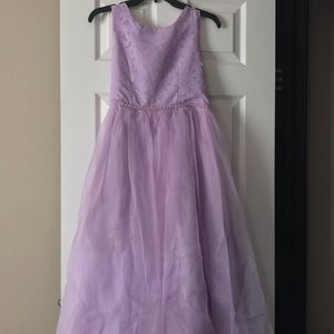 Kids Sleeveless Lavender Formal Dress